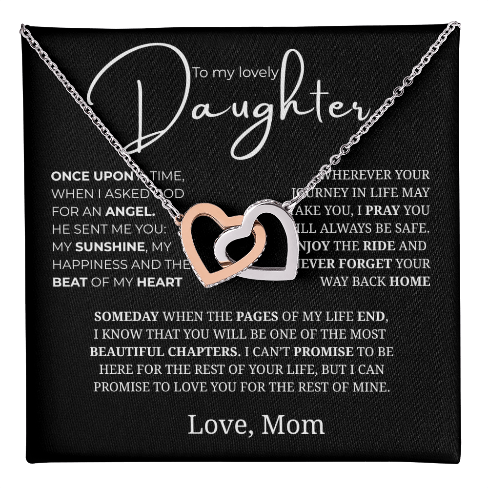 To My Lovely Daughter Interlocking Hearts Necklace