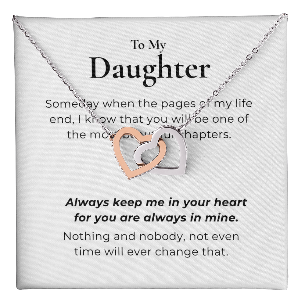 To My Daughter Interlocking Hearts Necklace