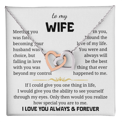 To My Wife Interlocking Hearts Necklace