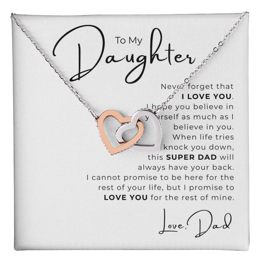To My Daughter Interlocking Hearts Necklace