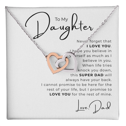 To My Daughter Interlocking Hearts Necklace