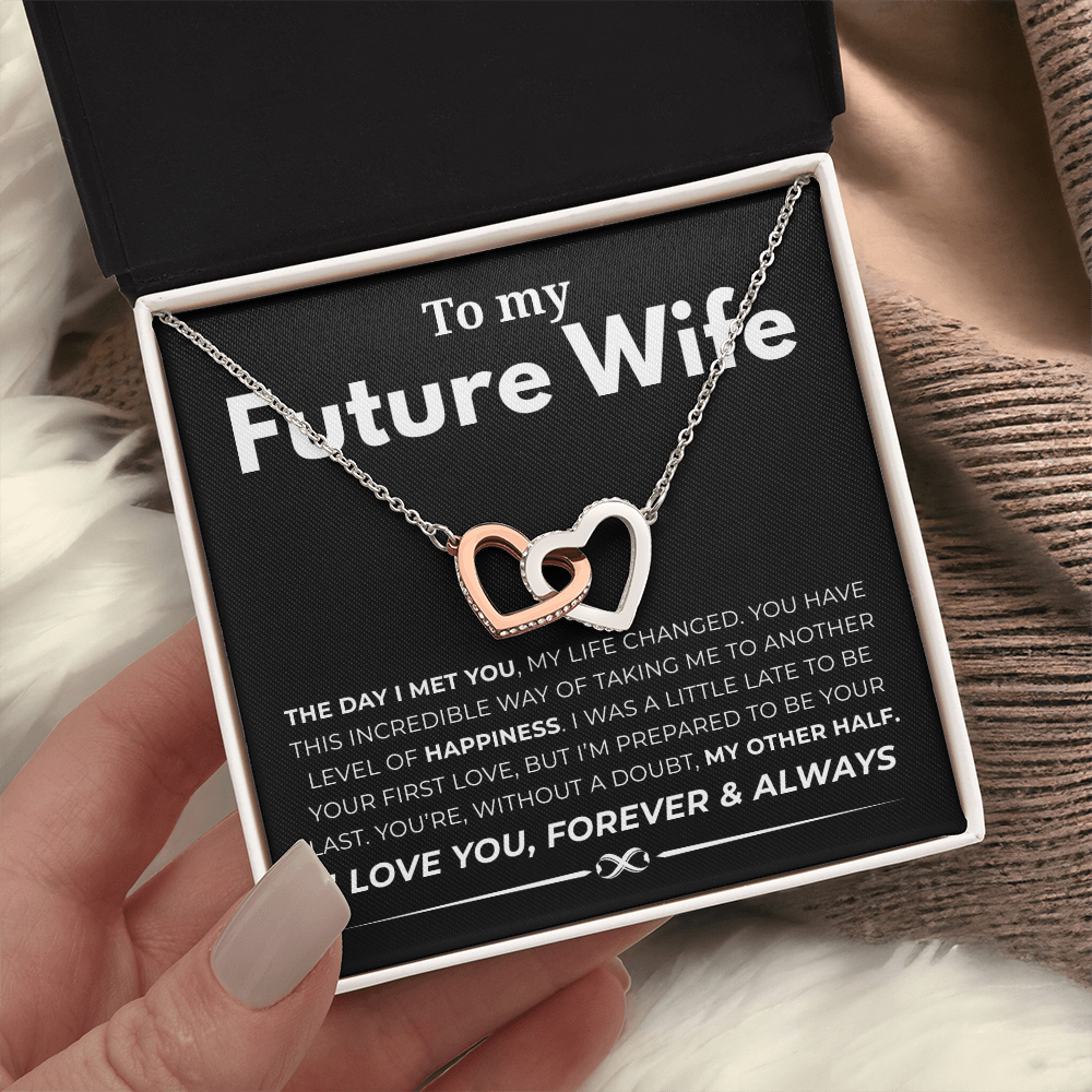 To My Future Wife Interlocking Hearts Necklace