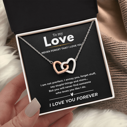 To My Love Interlocking Hearts Necklace