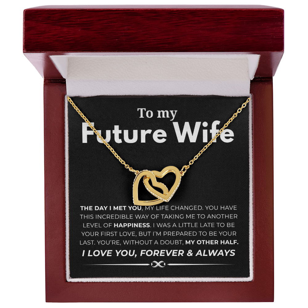 To My Future Wife Interlocking Hearts Necklace