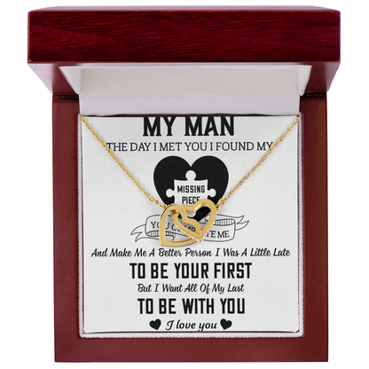 To My Man Interlocking Hearts Necklace
