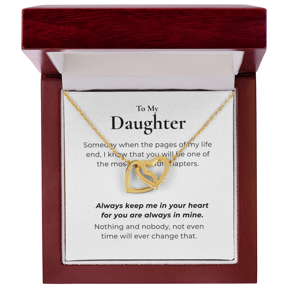 To My Daughter Interlocking Hearts Necklace
