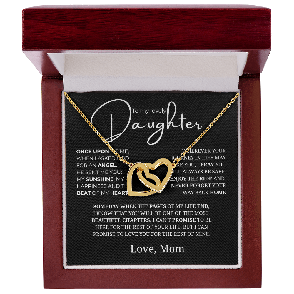 To My Lovely Daughter Interlocking Hearts Necklace