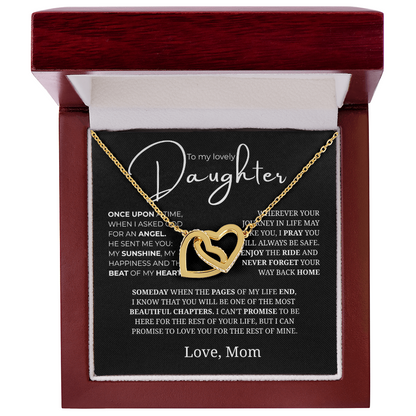 To My Lovely Daughter Interlocking Hearts Necklace