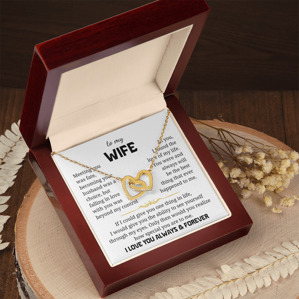 To My Wife Interlocking Hearts Necklace
