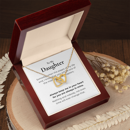 To My Daughter Interlocking Hearts Necklace