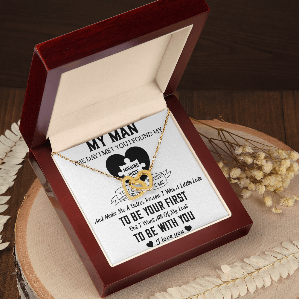To My Man Interlocking Hearts Necklace
