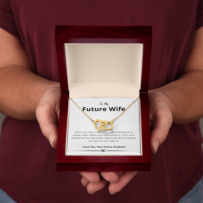 To My Future Wife Interlocking Hearts Necklace