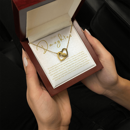 To My Daughter Interlocking Hearts Necklace