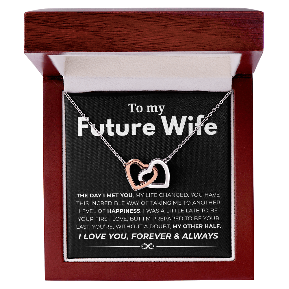 To My Future Wife Interlocking Hearts Necklace