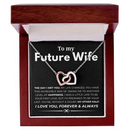 To My Future Wife Interlocking Hearts Necklace