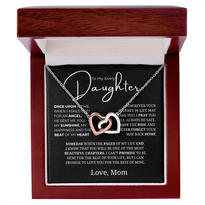 To My Lovely Daughter Interlocking Hearts Necklace