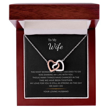 To My Wife Interlocking Hearts Necklace