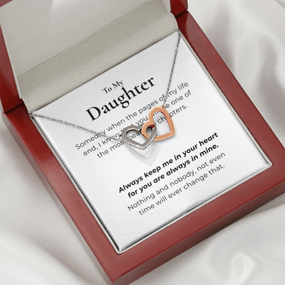 To My Daughter Interlocking Hearts Necklace