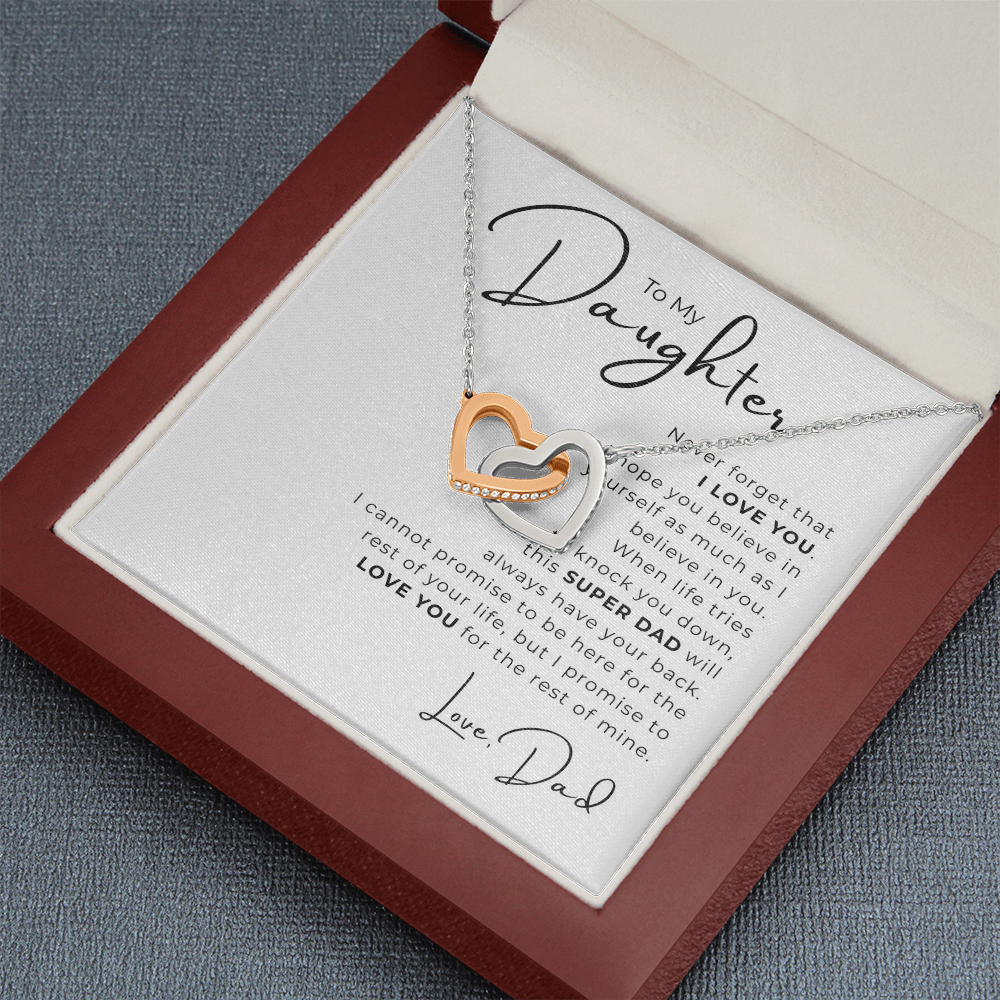 To My Daughter Interlocking Hearts Necklace