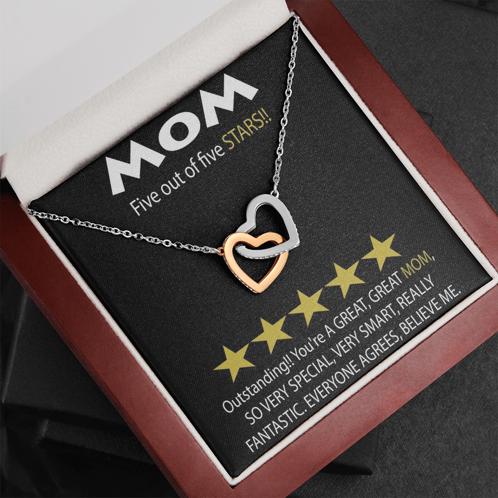 Mom 5 Stars Interlocking Hearts Necklace