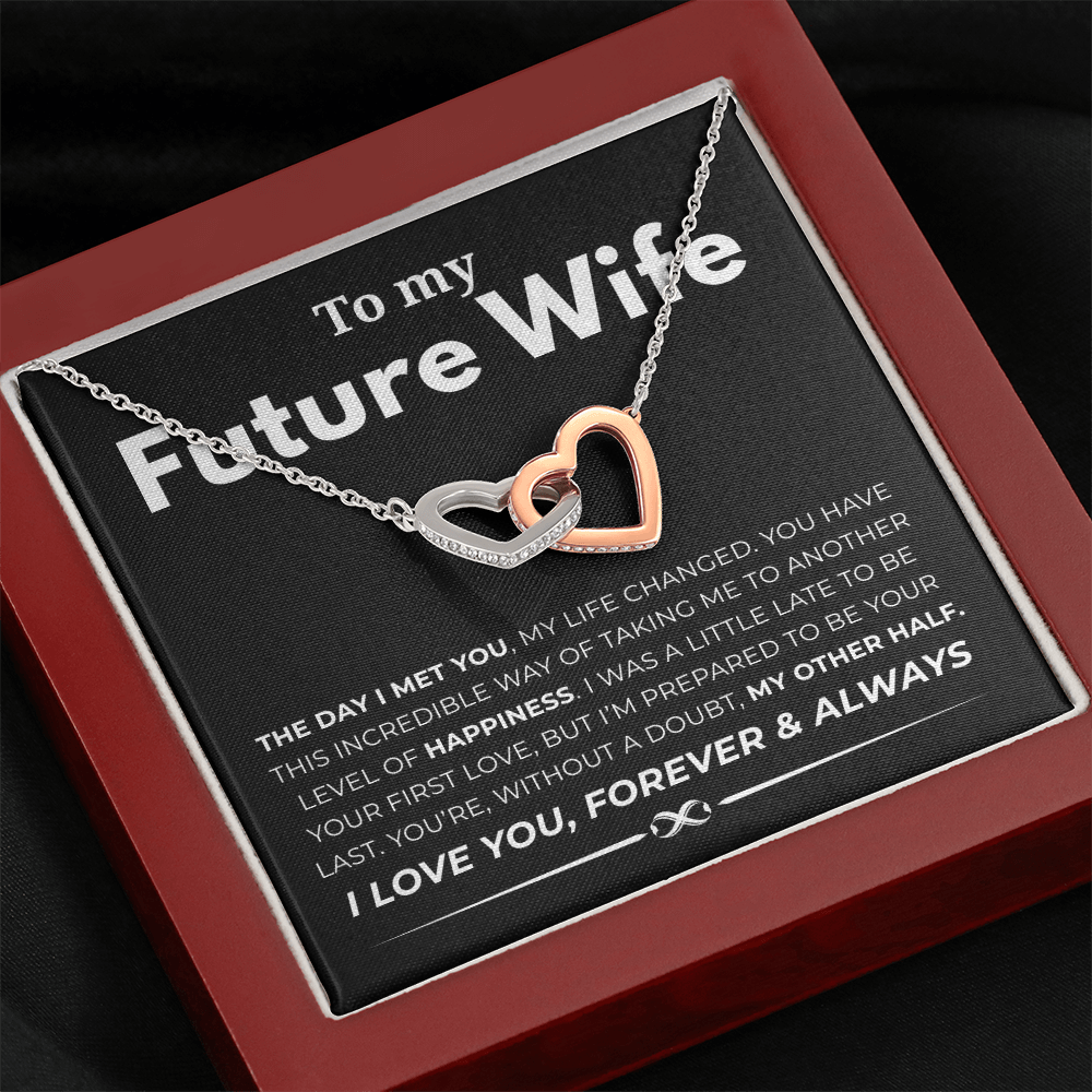 To My Future Wife Interlocking Hearts Necklace