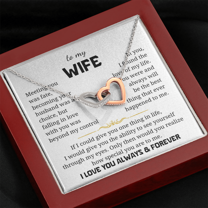 To My Wife Interlocking Hearts Necklace