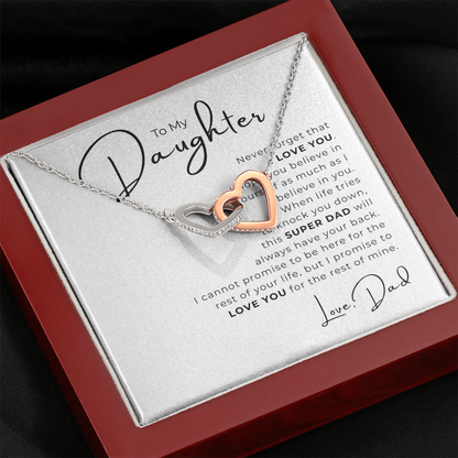 To My Daughter Interlocking Hearts Necklace