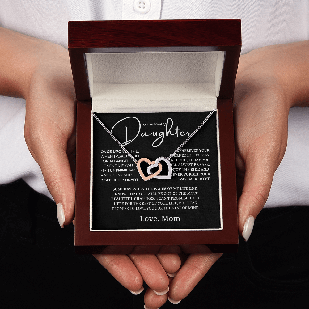 To My Lovely Daughter Interlocking Hearts Necklace