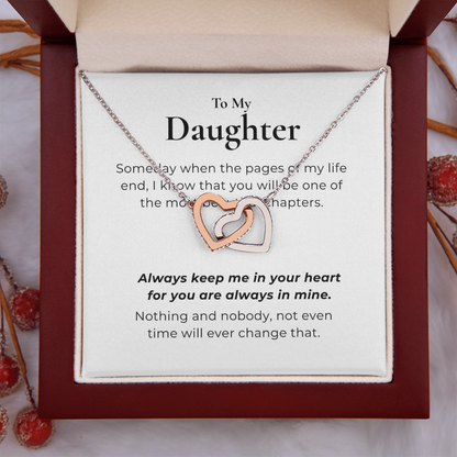 To My Daughter Interlocking Hearts Necklace