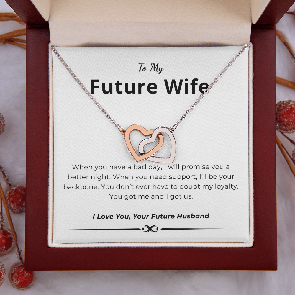 To My Future Wife Interlocking Hearts Necklace