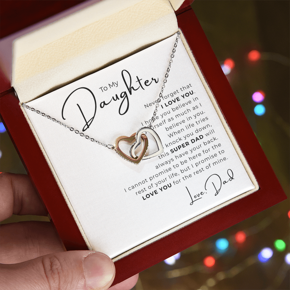 To My Daughter Interlocking Hearts Necklace