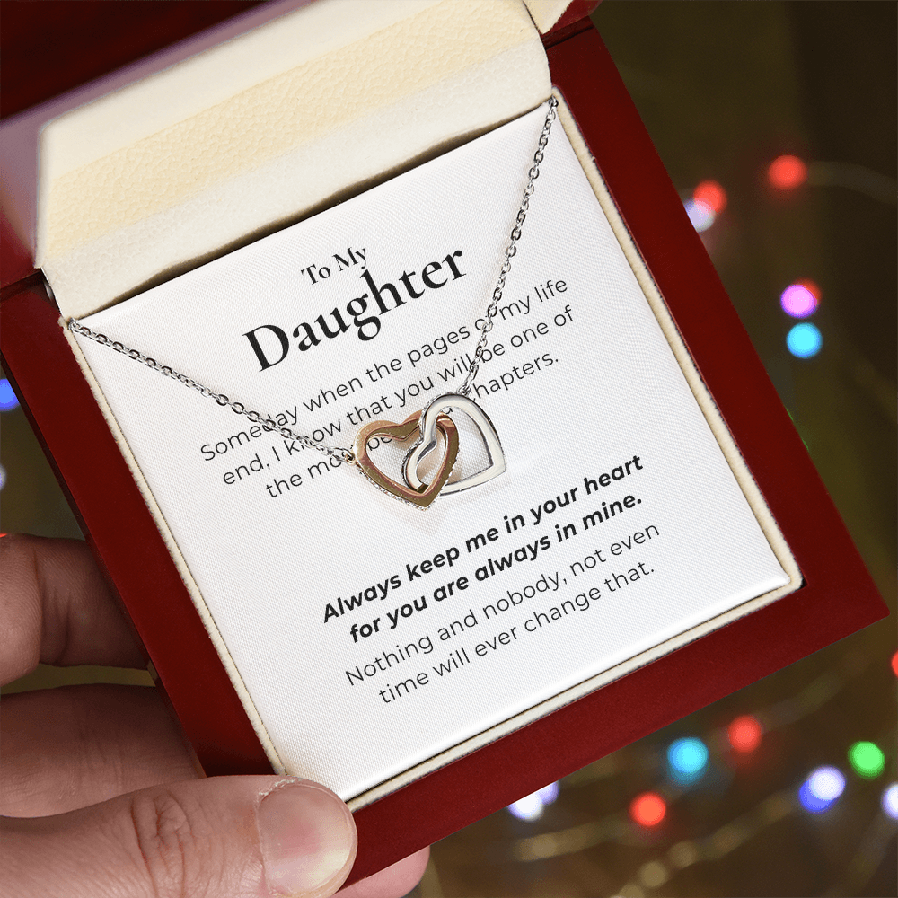 To My Daughter Interlocking Hearts Necklace