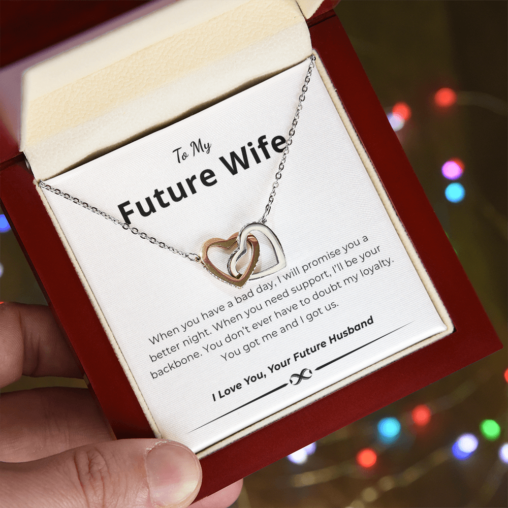 To My Future Wife Interlocking Hearts Necklace