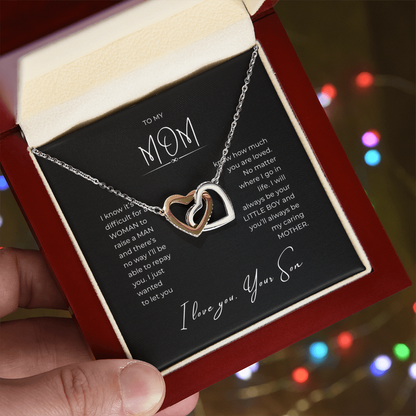 To My Mom Interlocking Hearts Necklace