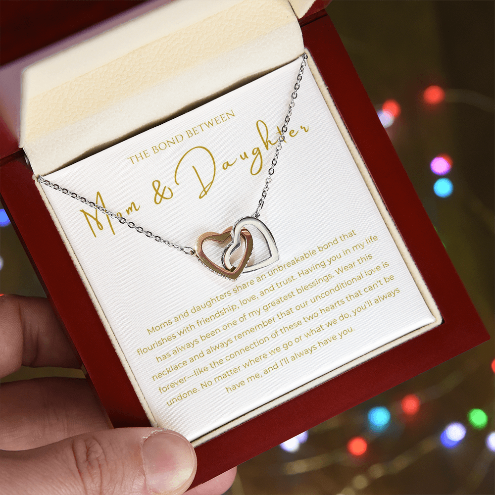 Mom & Daughter Interlocking Hearts Necklace