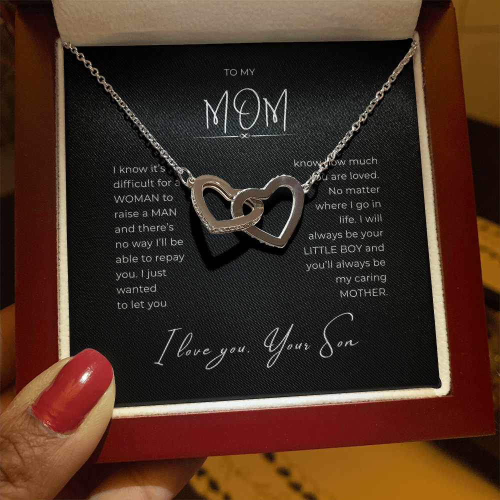 To My Mom Interlocking Hearts Necklace