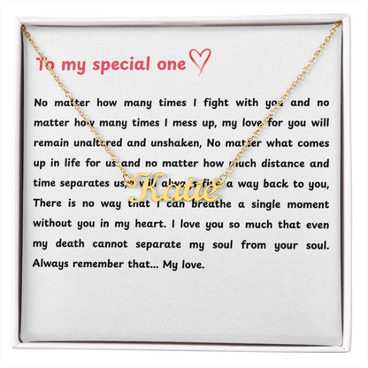 Custom To My Special One Name Necklace