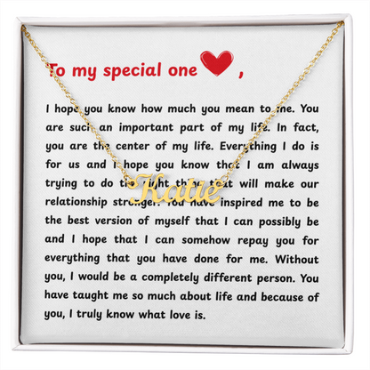 Custom Name Necklace To My Special One