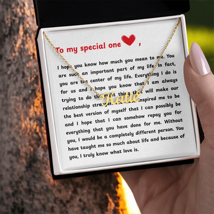 Custom Name Necklace To My Special One