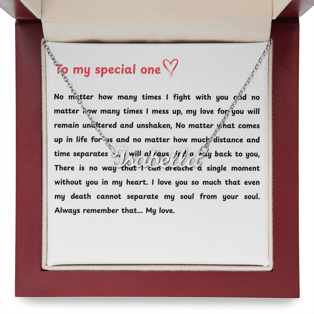 Custom To My Special One Name Necklace
