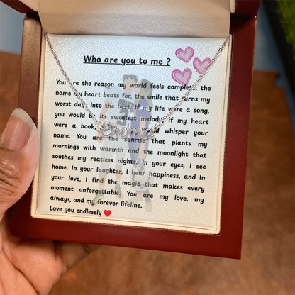 Custom Who Are You To Me Name Necklace