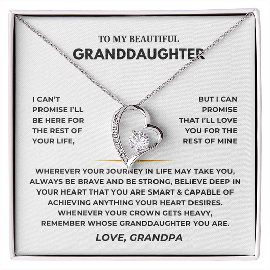 To My Granddaughter  Forever Love Necklace