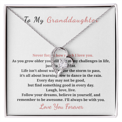 To My Granddaughter  Forever Love Necklace