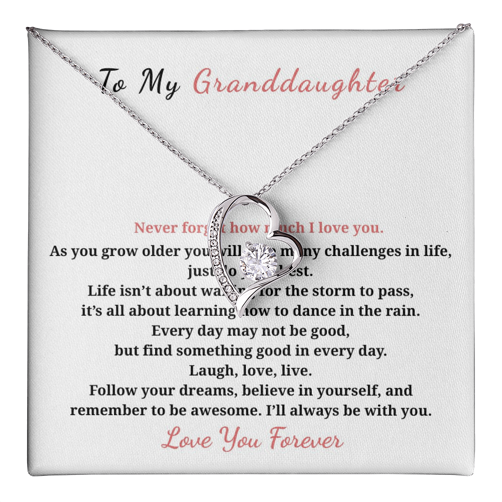 To My Granddaughter  Forever Love Necklace