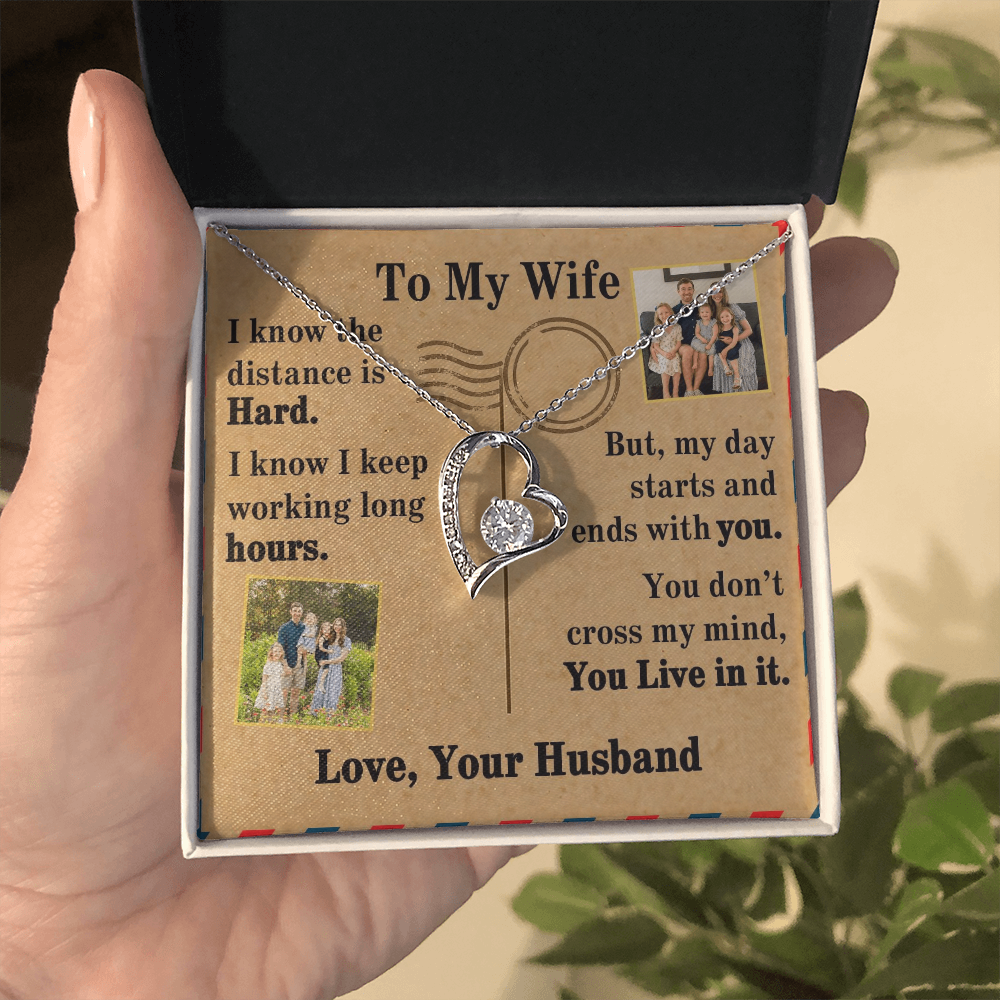 To My Wife Forever Love Necklace With 2 Photos