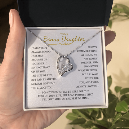 To My Bonus Daughter  Forever Love Necklace