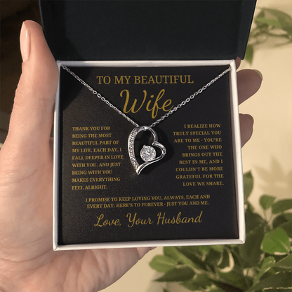 To My Beautiful Wife  Forever Love Necklace