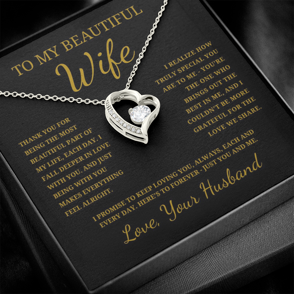 To My Beautiful Wife  Forever Love Necklace