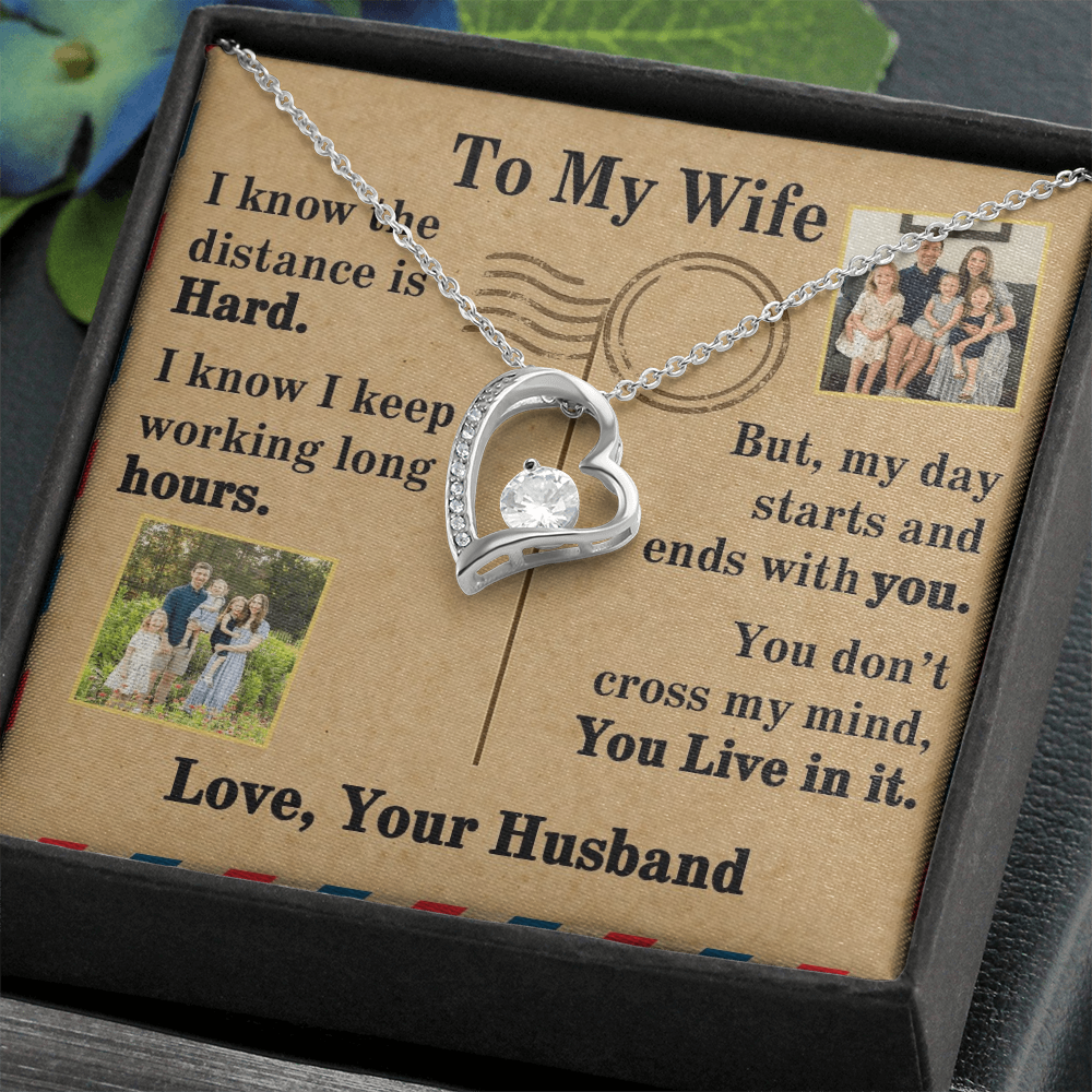 To My Wife Forever Love Necklace With 2 Photos