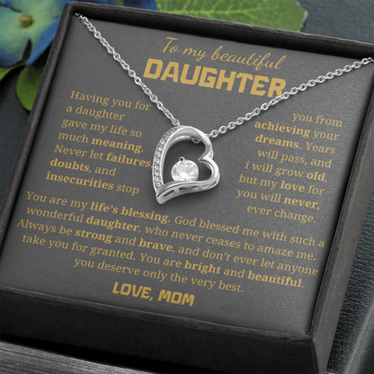 To My Beautiful Daughter  Forever Love Necklace